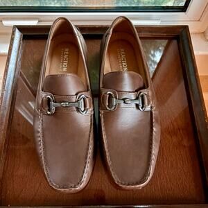 Kenneth Cole Reaction Brown Leather Bit Loafers Men’s Size 12